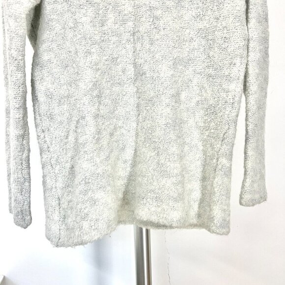Lord & Taylor Alpaca Wool Heather Gray Cream Textural Knit Mockneck Sweater Sz M - Picture 9 of 13
